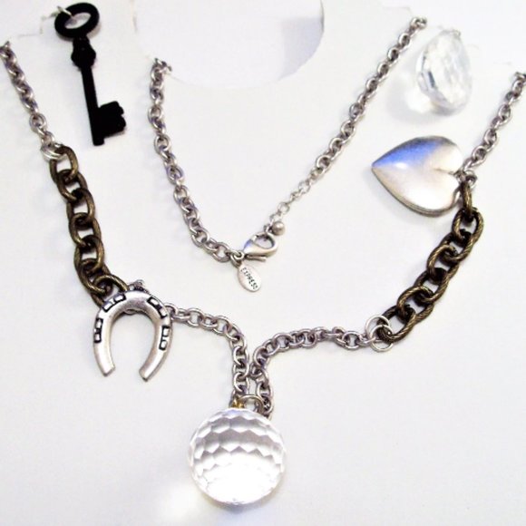 Express Link Chain Necklace Silver Tone Vintage 36" Long - Picture 1 of 5